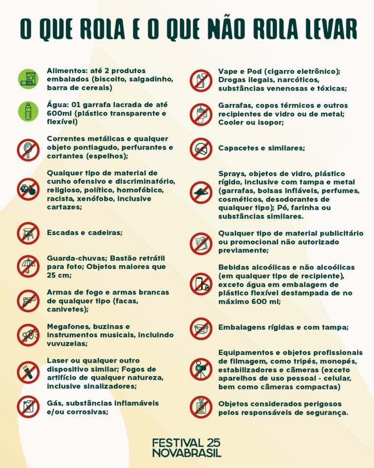 Festival Novabrasil 2025: o que rola levar e o que não rola levar